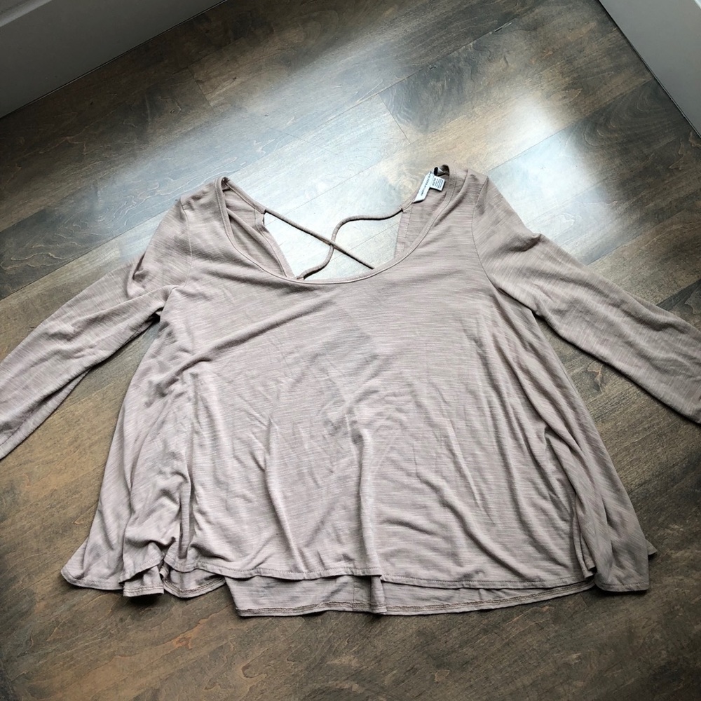 Flowy top with criss cross open back